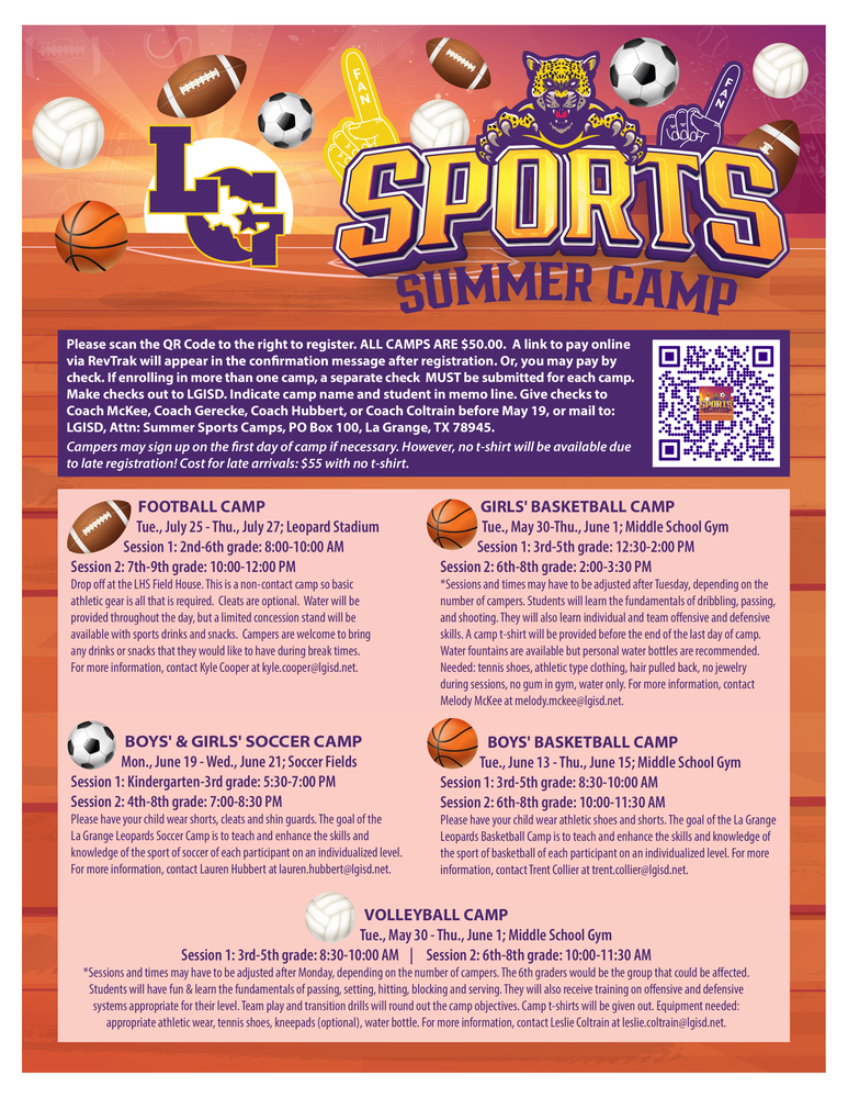 LGISD Summer Sports Camps 2023