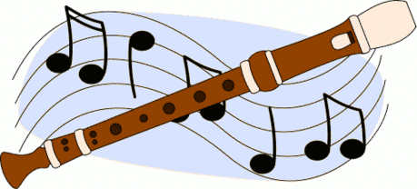recorder image with music notes in spiral