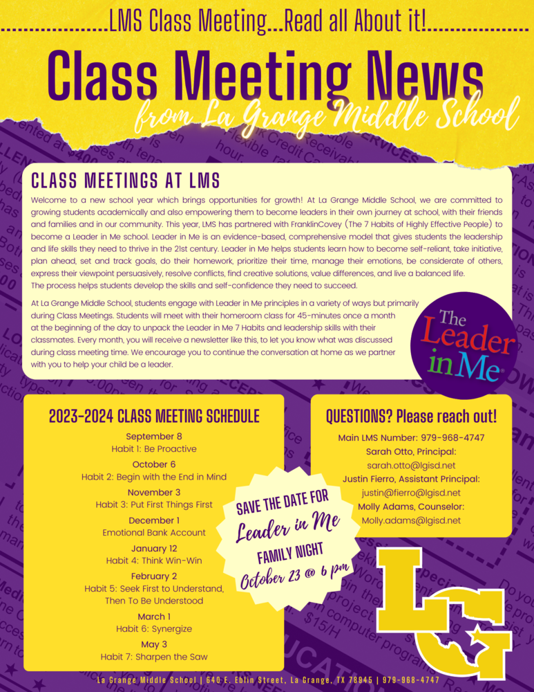 Class Meeting News